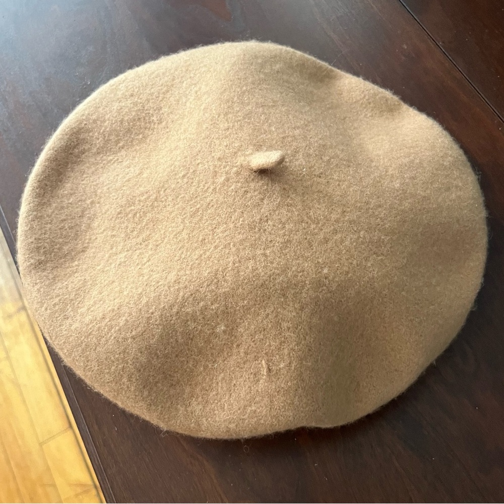 Wool‎ Tan French Beret Winter Hat One Size